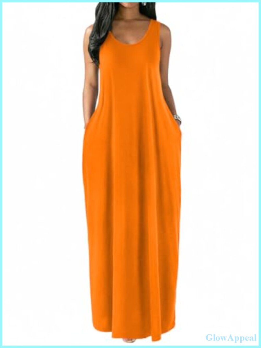 Sleeveless Tank Maxi Dress Casual Loose Stretchy Summer Long Dress